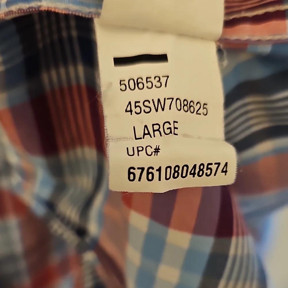 Izod Plaid Fishing Button Down Shirt. - Picture 7 of 7